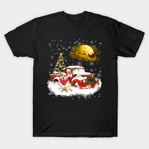 Red Truck Xmas Tree Corgi Christmas T-Shirt by Benko Clarence